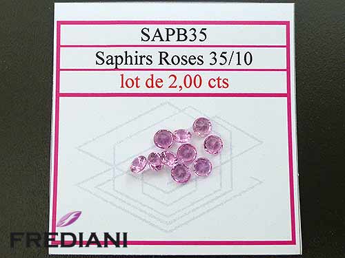 Saphirs roses ronds taille brillant