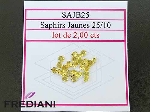 Saphirs jaunes ronds taille brillant