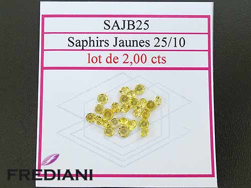 Saphirs jaunes ronds taille brillant