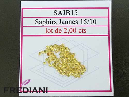 Saphirs jaunes ronds taille brillant