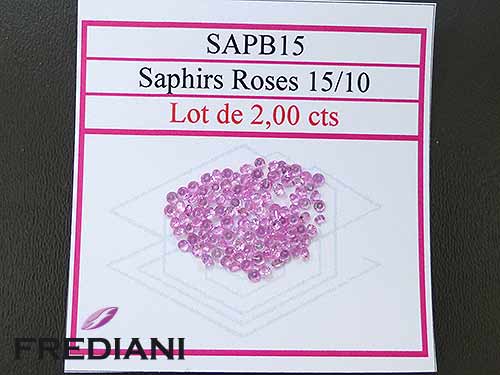 Saphirs roses ronds taille brillant