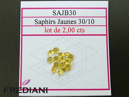 Saphirs jaunes ronds taille brillant