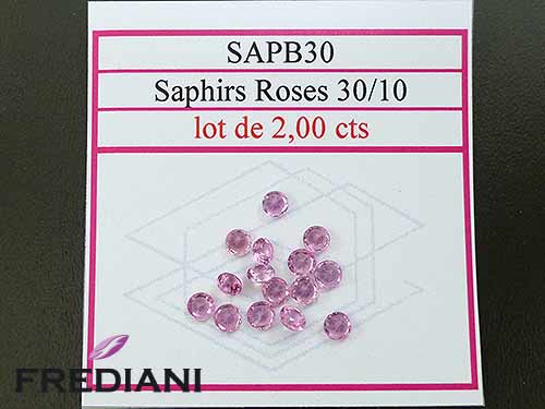 Saphirs roses ronds taille brillant