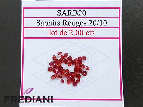 Saphirs rouges ronds taille brillant