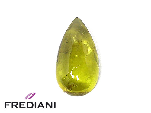 Tourmaline jaune poire cabochon naturelle