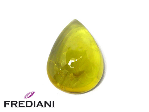 Tourmaline jaune poire cabochon naturelle