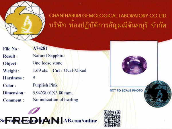 Saphir violet naturel