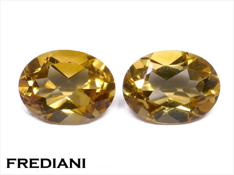 Paire de citrines ovales