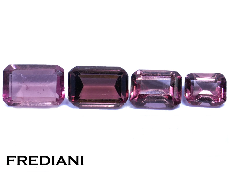 Lot de tourmalines roses rectangulaires