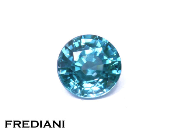 zircon bleu rond du cambodge