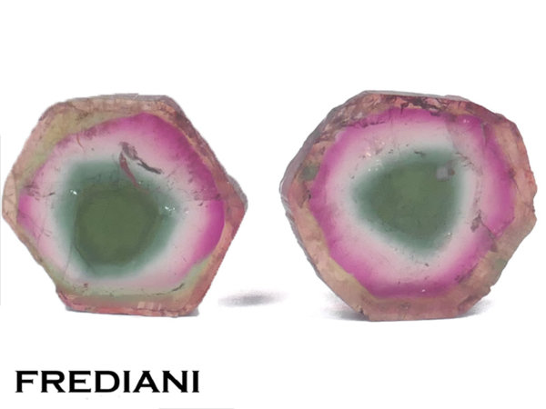 Appairage de tranches de tourmalines naturelles