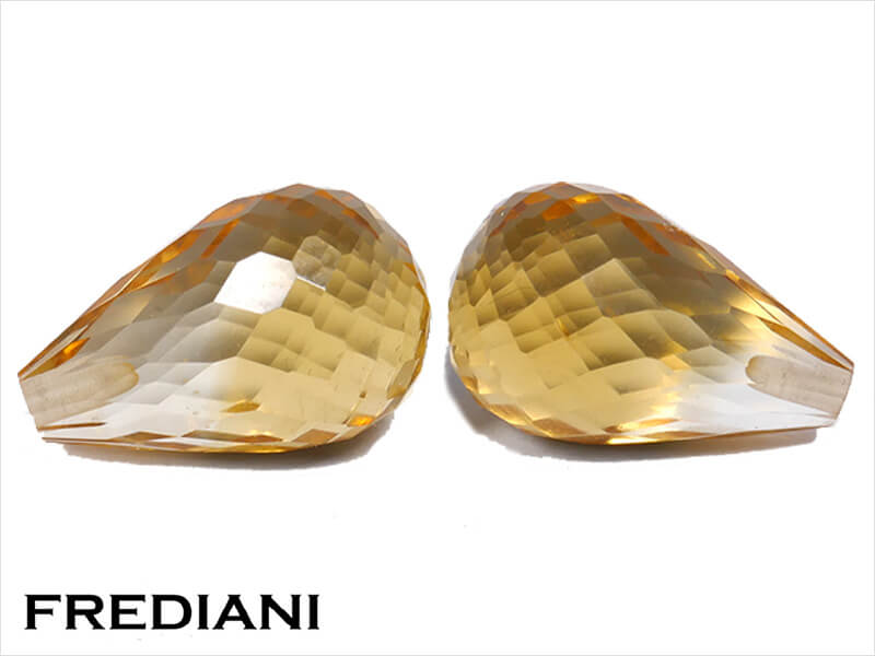 Paire de pampilles en citrines