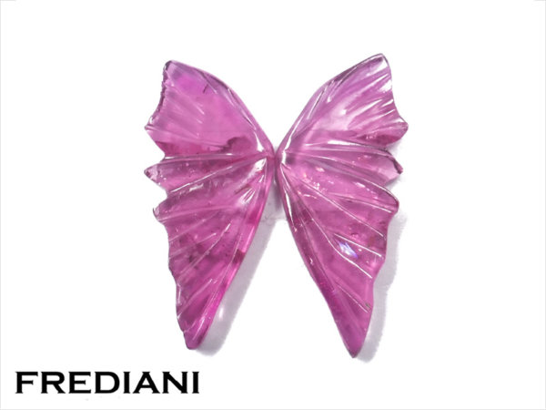 Paire de tourmaline roses papillons