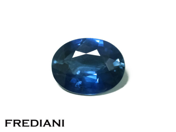 Saphir bleu ovale certifié