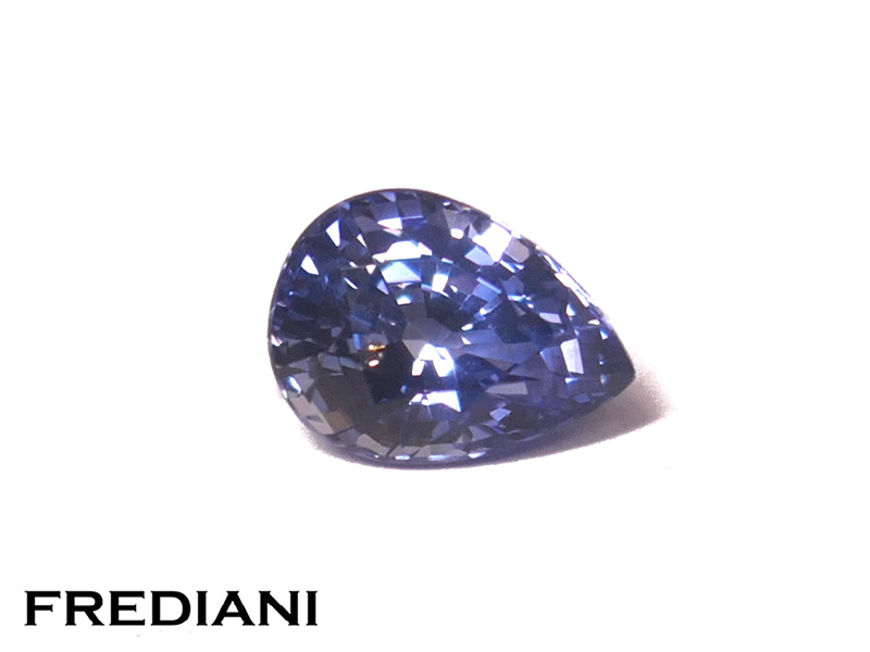 Saphir bleu poire certifié