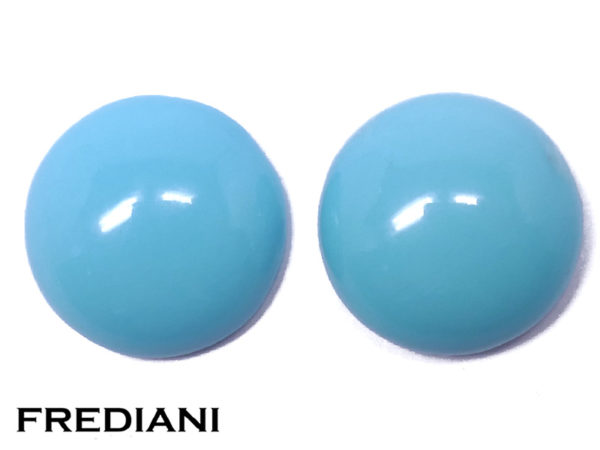 Paire de turquoises rondes naturelles