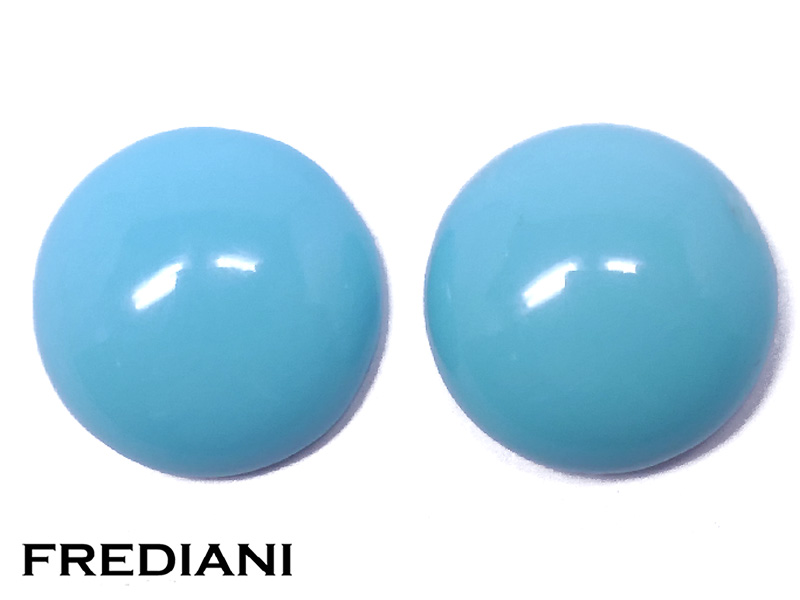 Paire de turquoises rondes naturelles