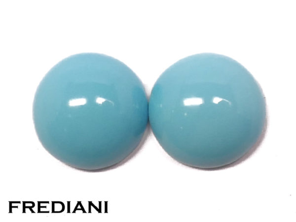 Paire de turquoises rondes naturelles
