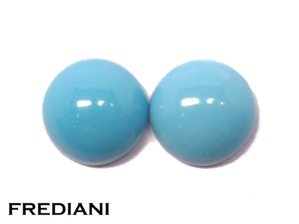 Paire de turquoises rondes naturelles