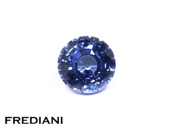 Saphir bleu rond certifié