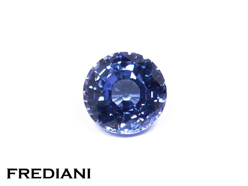 Saphir bleu rond certifié