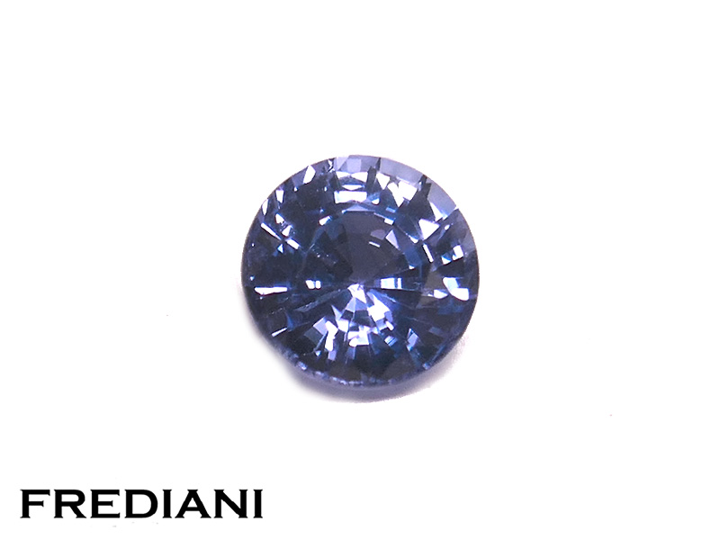 Saphir bleu rond certifié