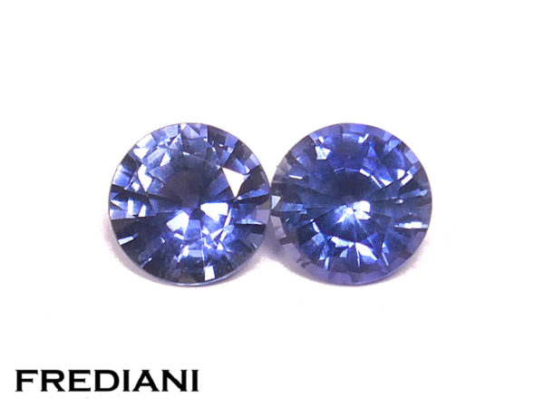 Paire de saphirs bleus ronds