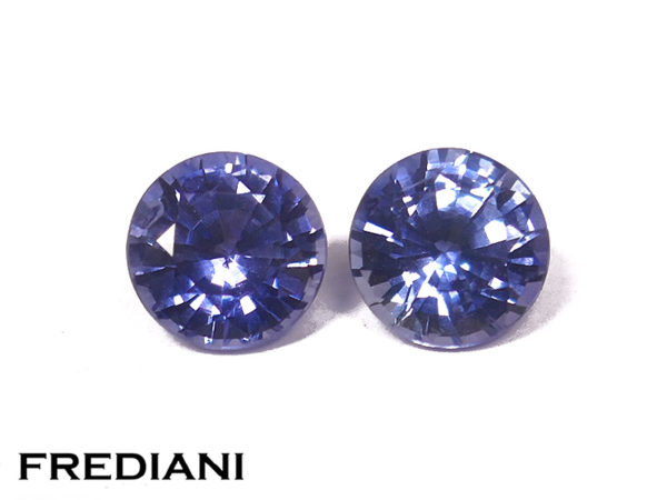 Paire de saphirs bleus ronds