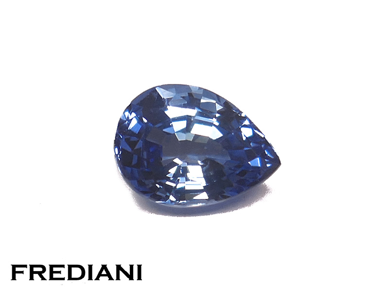 Saphir bleu poire certifié