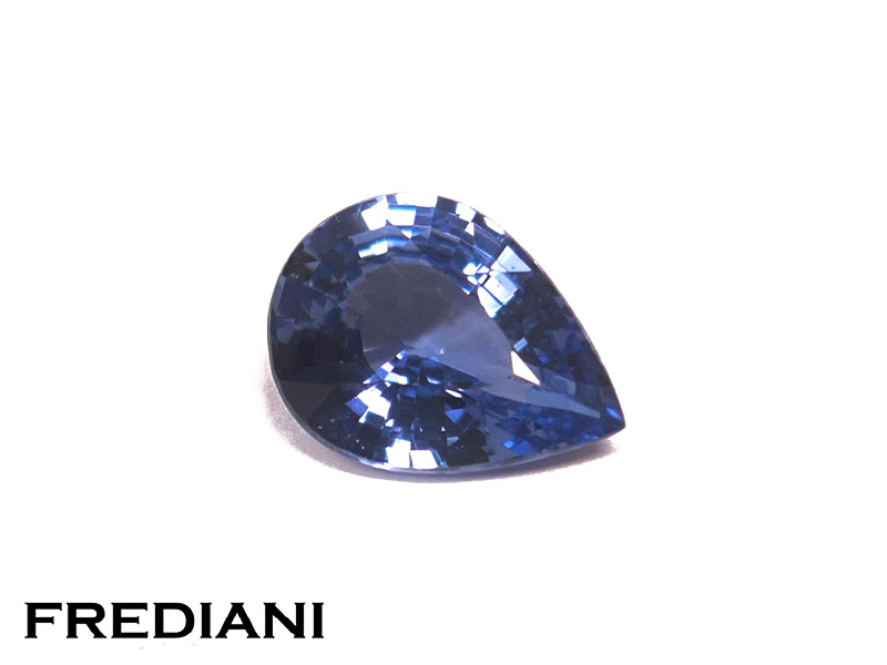 Saphir bleu poire certifié