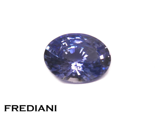 Saphir bleu ovale certifié