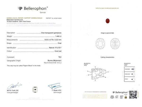 Rubis ovale certifié