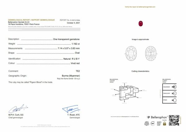 rubis ovale certifié