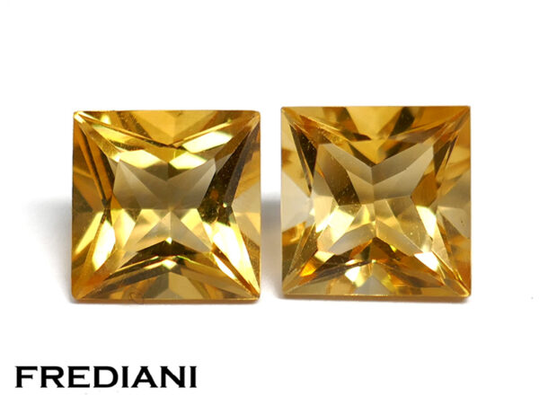 Paire de citrines "taille princesse"