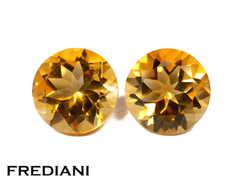 Paire citrines rondes