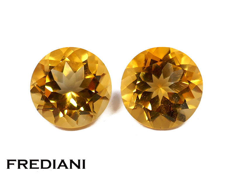Paire citrines rondes