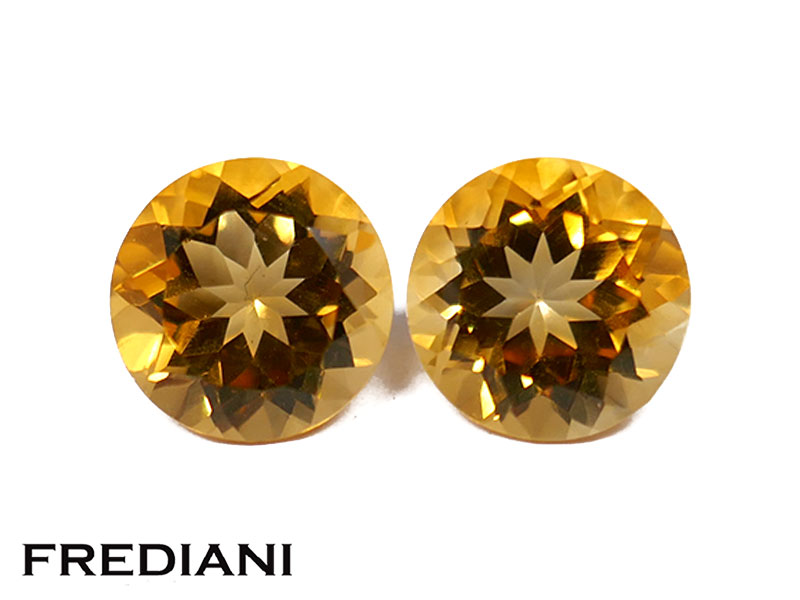 Paire citrines rondes