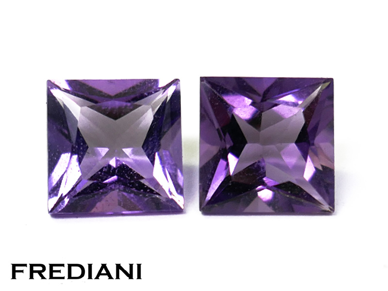 Paire d'améthystes carrées 