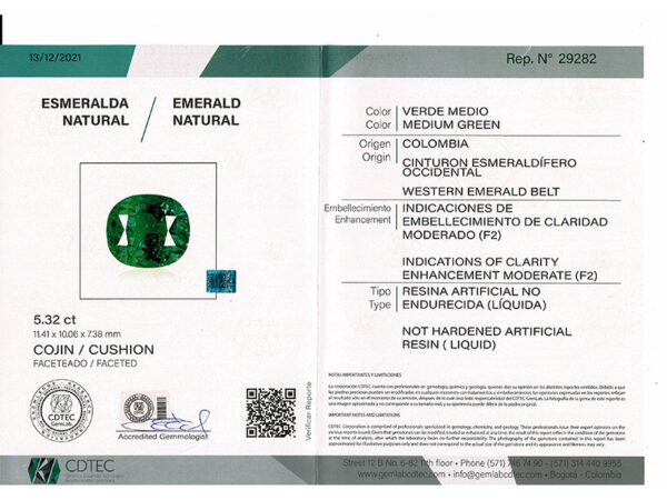 emeraude de colombie certifiée