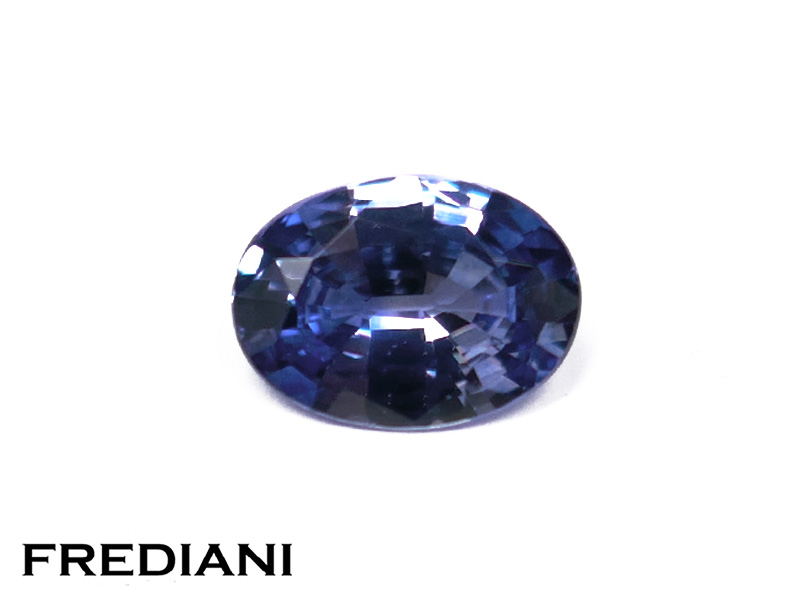 Saphir bleu ovale