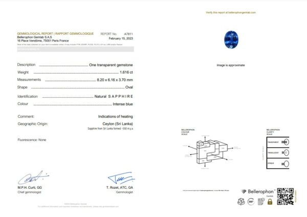 Saphir bleu ovale certifié – Image 2