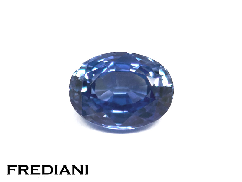 Saphir bleu ovale certifié