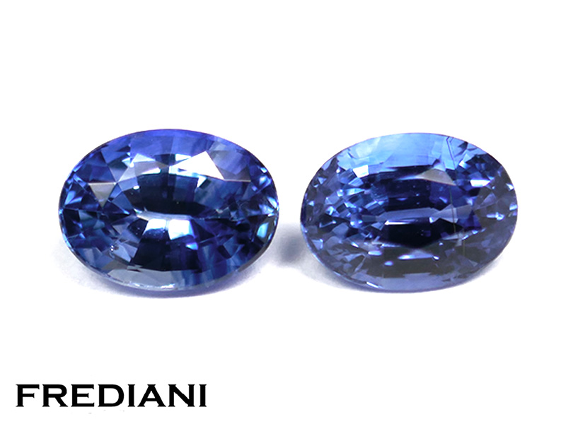 Paire de saphirs bleus ovales