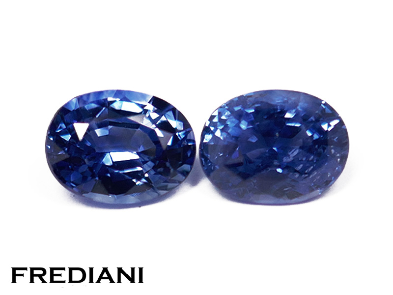 Paire de saphirs bleus ovales