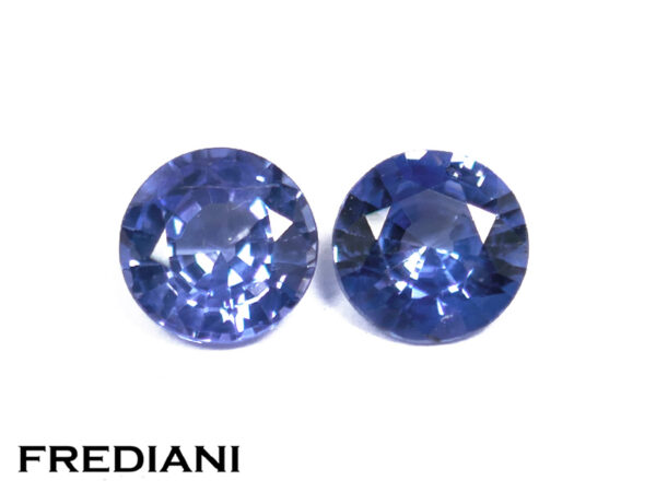 Paire de saphirs bleus ronds