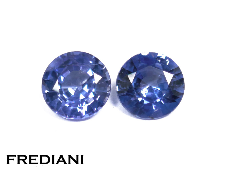 Paire de saphirs bleus ronds