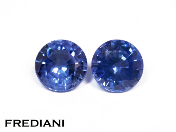 Paire de saphirs bleus ronds