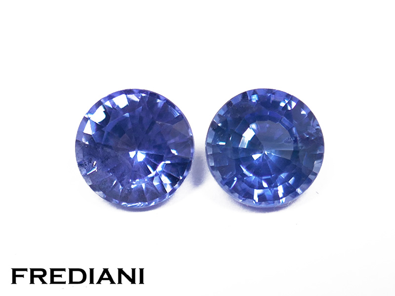 Paire de saphirs bleus ronds