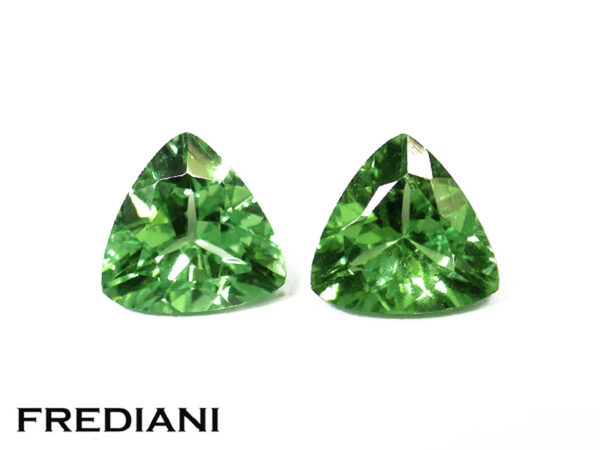 Paire de grenats tsavorites troïdias naturels 51x51 de 0.90 carat en provenance du Kenya