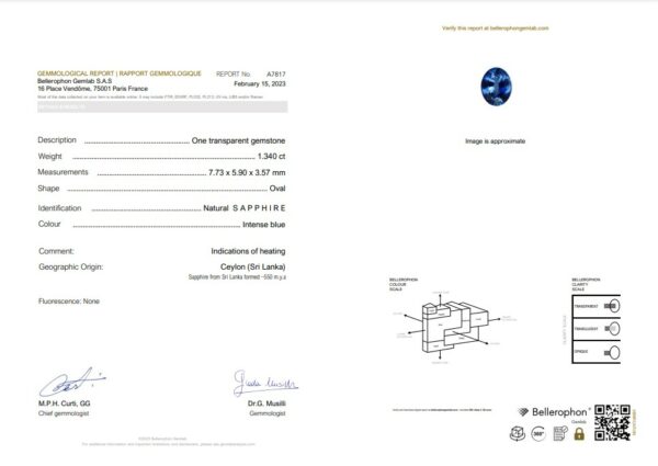 Saphir bleu ovale certifié – Image 2